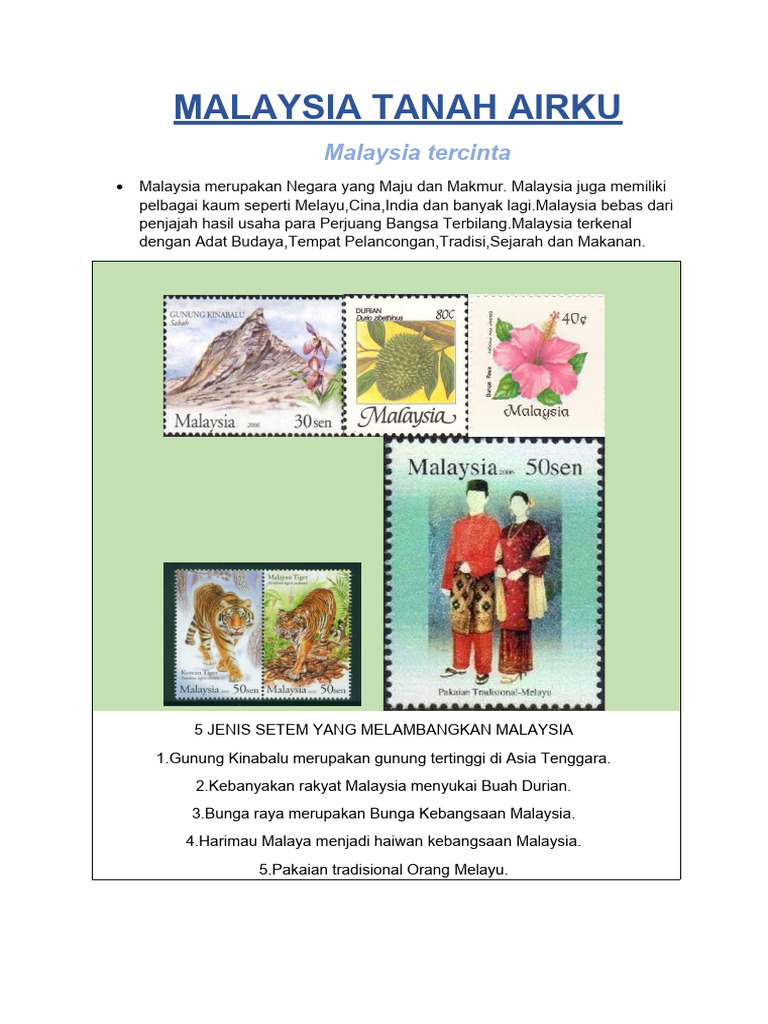 Malaysia Tanah Airku | PDF