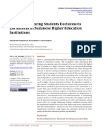 Sedahmed - Noureldien - 2019 - Factors Influencing Students Decisions To Enrollment in Sudanese Higher