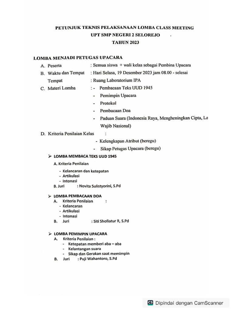 Lomba Class Meeting 1 Pdf