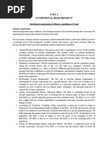 UNIT 2 Nutritional Requirement and Dietary Guidelines of Nepal