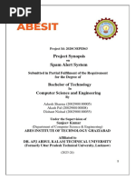 2020CSEPID63 - Spam Alert System Synopsis Final