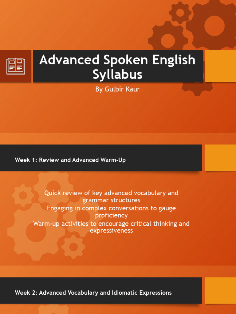 Advanced Spoken English Syllabus For Advanced Student | PDF | Cross ...