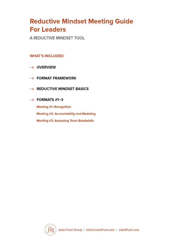Reductive Mindset Leadership Guide | PDF | Accountability | Behavior