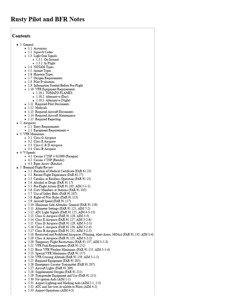 Rusty Pilot BFR Guidelines | PDF | Business | History