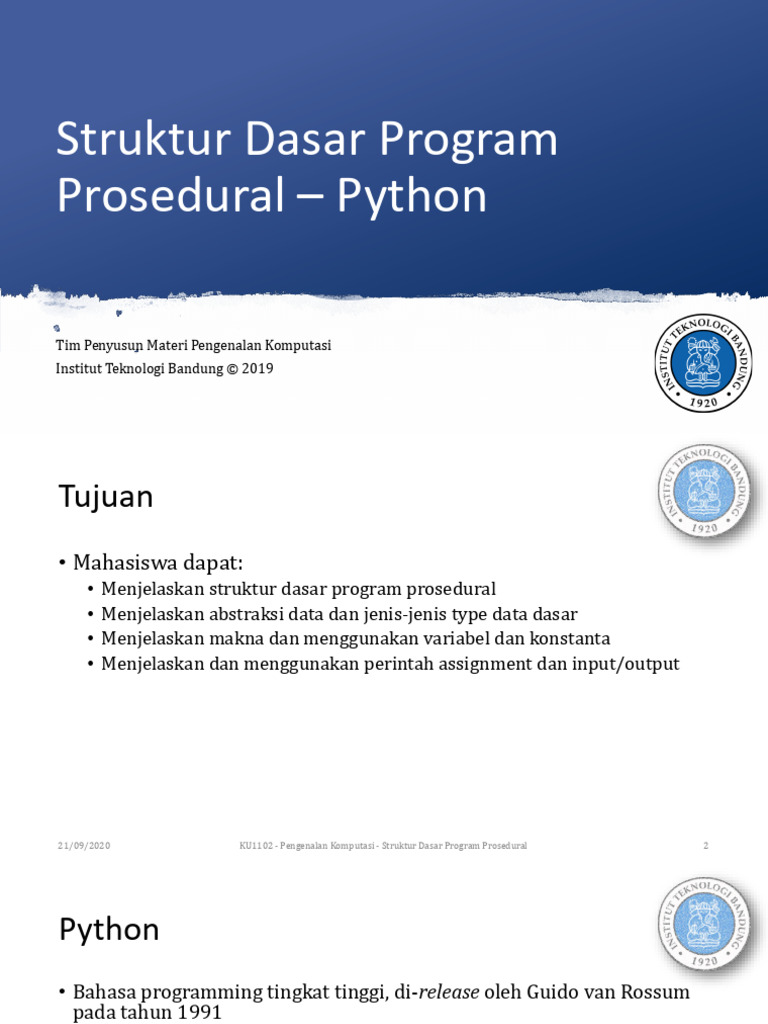 Struktur Program Prosedural Python | PDF