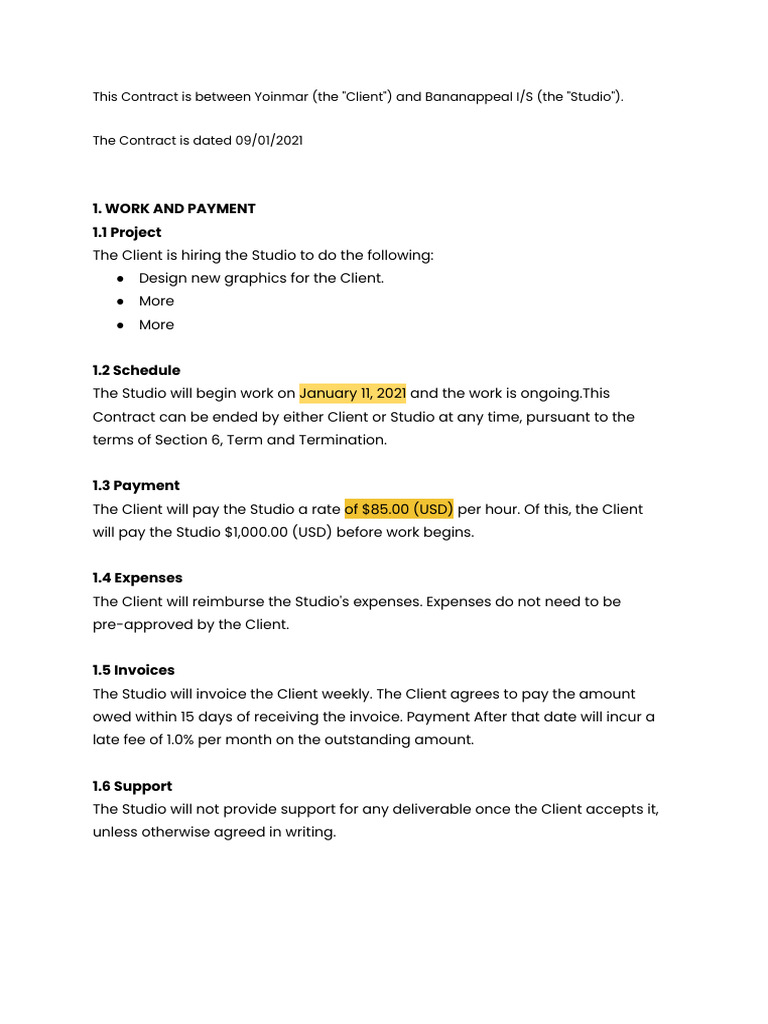 Contract Template Full | PDF