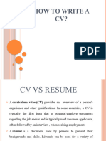 How To Write A CV?