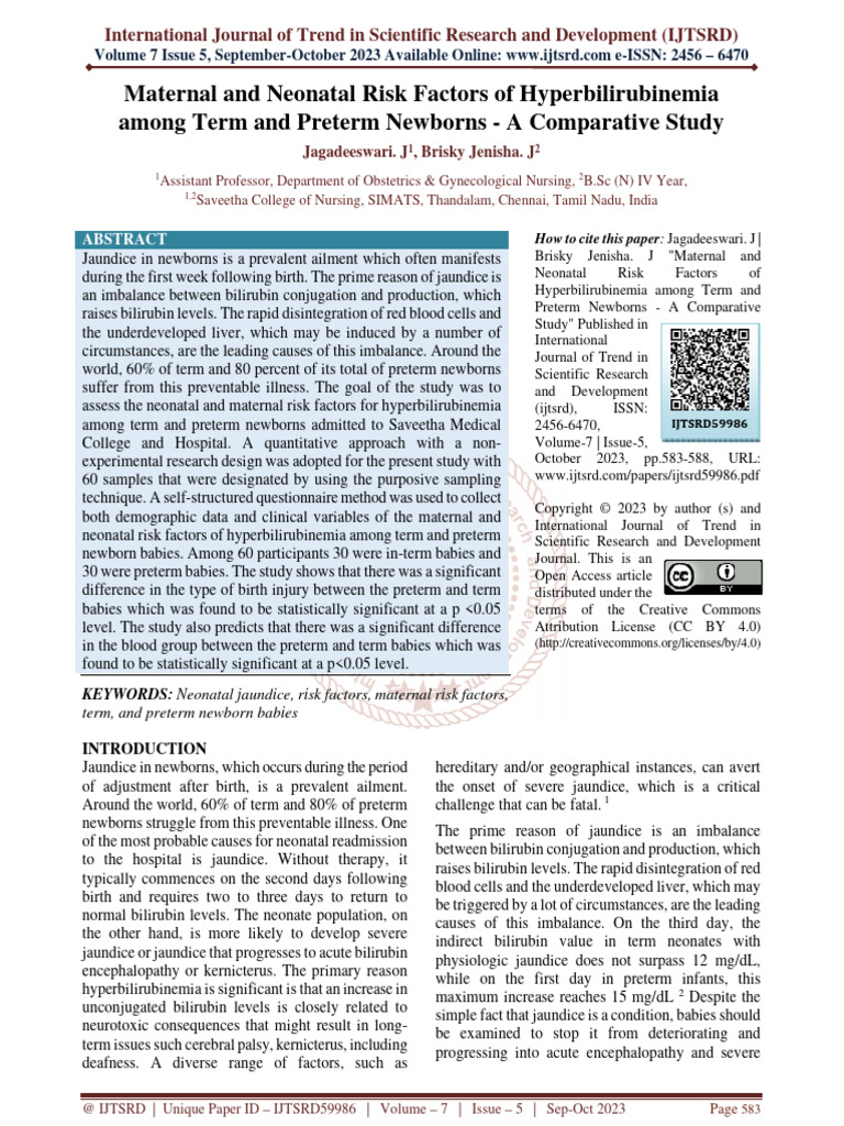 Don T Miss The Signs Hyperbilirubinemia Risk Factors In Newborns - m7j91t5