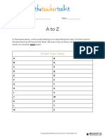 A To Z Chart Elementary