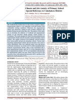 Organizational Climate and Job Anxiety of Primary School Teachers With Special Reference To Coimbatore District