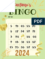 Green Illustrated Christmas Bingo Card