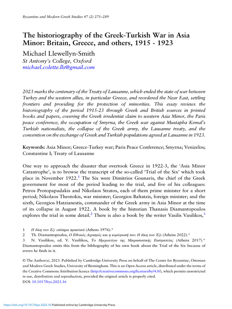 Historiography of the Greek-Turkish War | PDF | Mustafa Kemal Atatürk ...