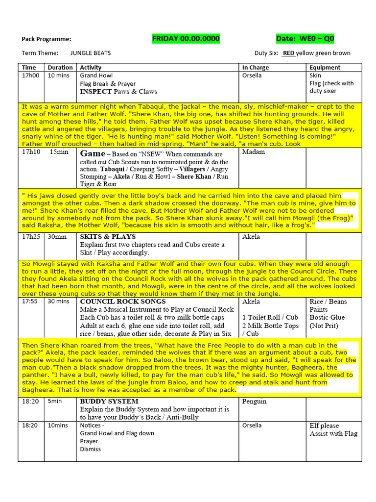 Jungle Beats Pack Program Overview | PDF | Shere Khan | Bagheera