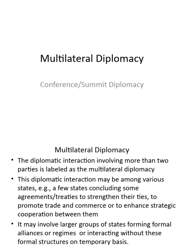 Understanding Multilateral Diplomacy | PDF | Diplomacy | Heads Of State