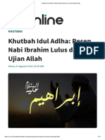 Khutbah Idul Adlha - Resep Nabi Ibrahim Lulus Dari Ujian Allah