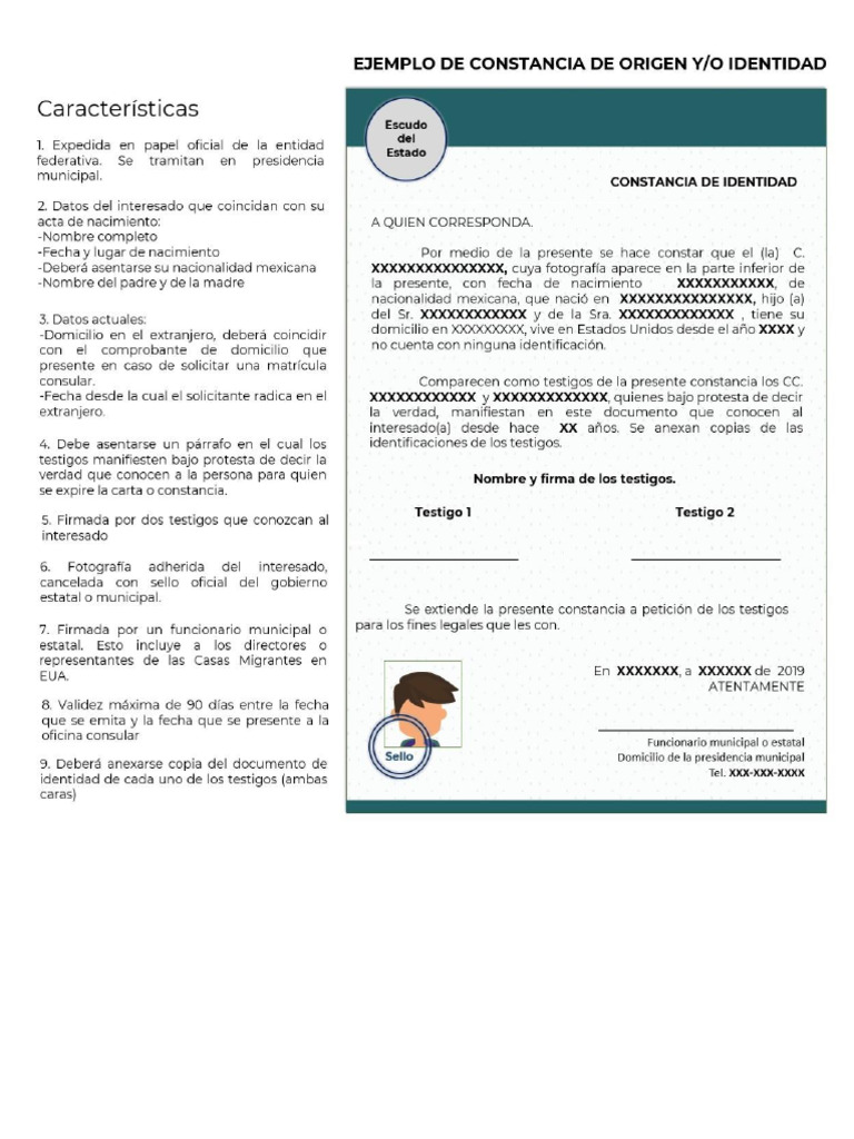 Constancia De Identidad Pdf 