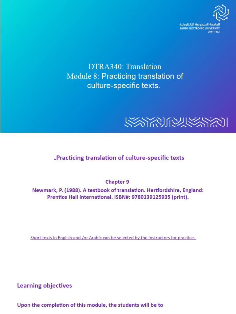 Week 09 PPT DTRA340 Translation (Updated) | PDF | Translations | Cross ...