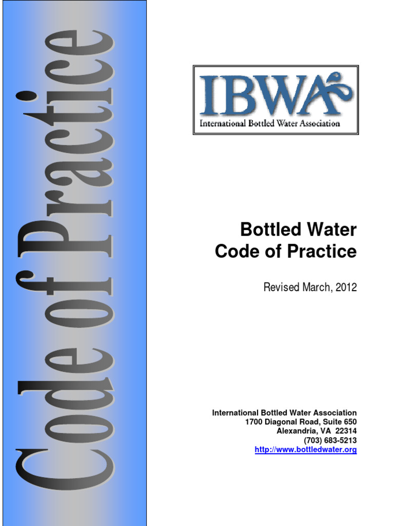 Bottled Water Code of Practice Guide | PDF | Bottled Water | Hazard ...