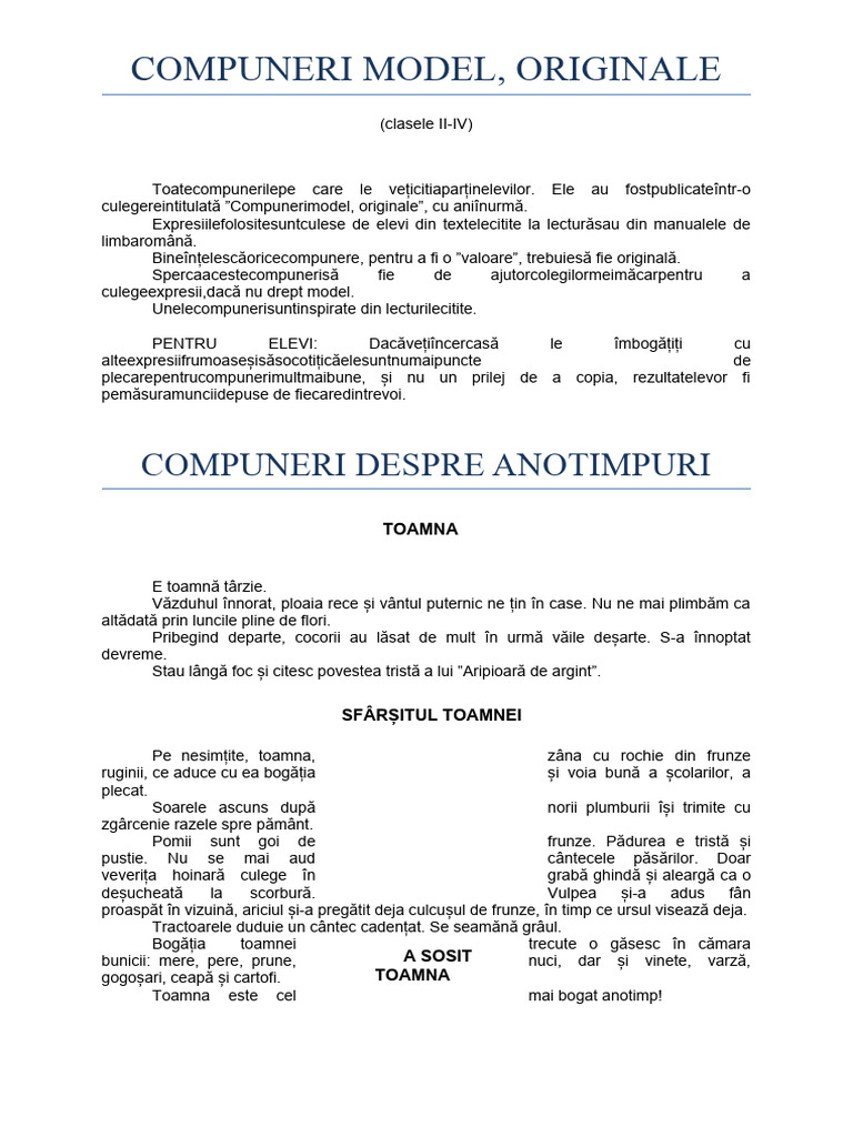 Compuneri Model Originale | PDF