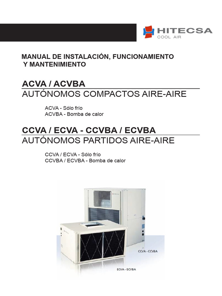 Acva Acvba Iom | PDF | Aire acondicionado | Ingeniería de confiabilidad