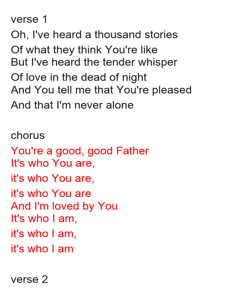 Good Good Father | PDF