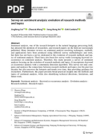 Survey On Sentiment Analysis: Evolution of Research Methods and Topics