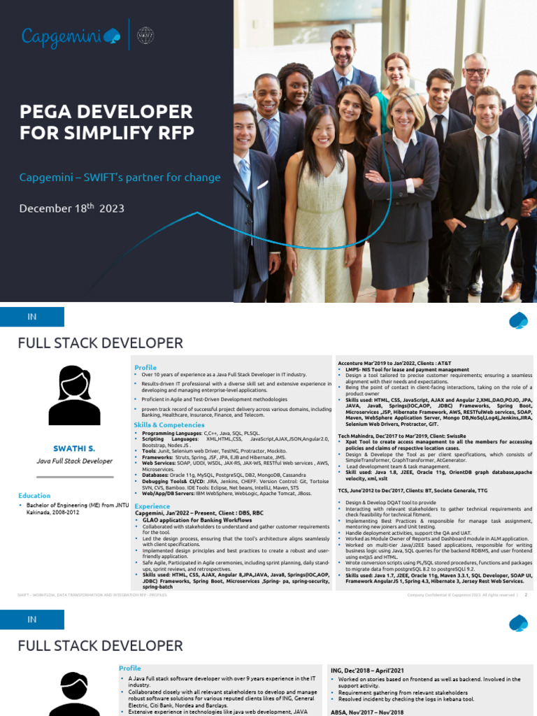 Full Stack Developer Profiles - Capgemini - 12182023 | PDF