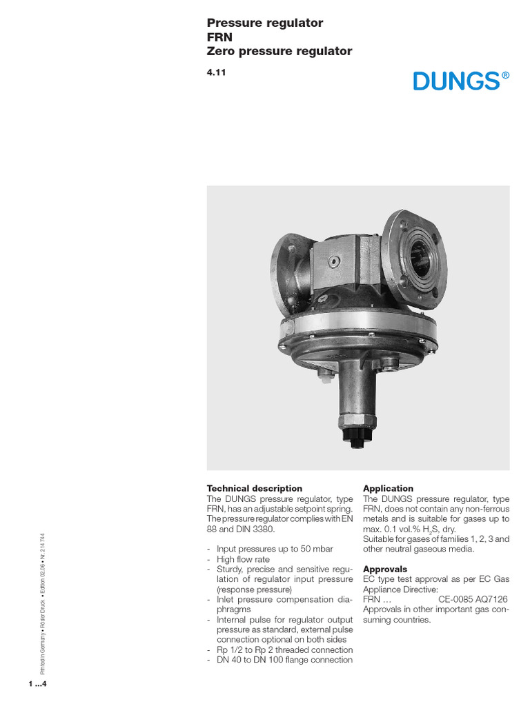 Pressure Regulator FRN Zero Pressure Regulator | PDF