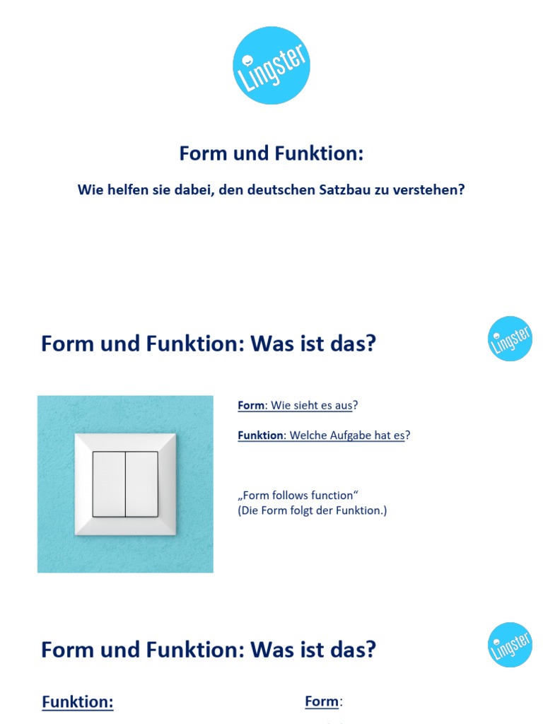 Form Und Funktion Satzbau | PDF