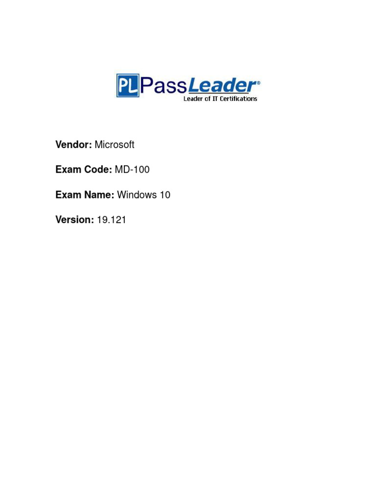 MD 100 | PDF