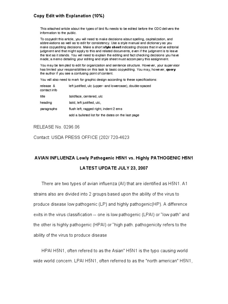 Bird Flu Types: H5N1 Explained | PDF | Influenza A Virus Subtype H5 N1 ...
