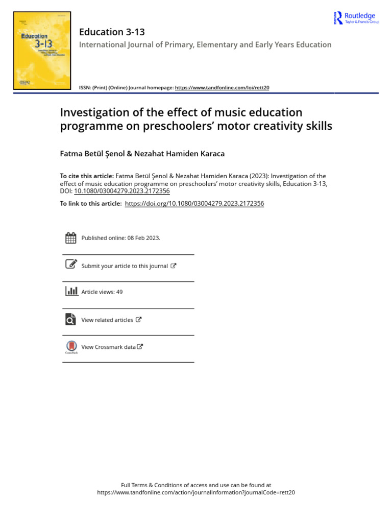 2023-Investigation of The Effect of Music Education Programme On ...