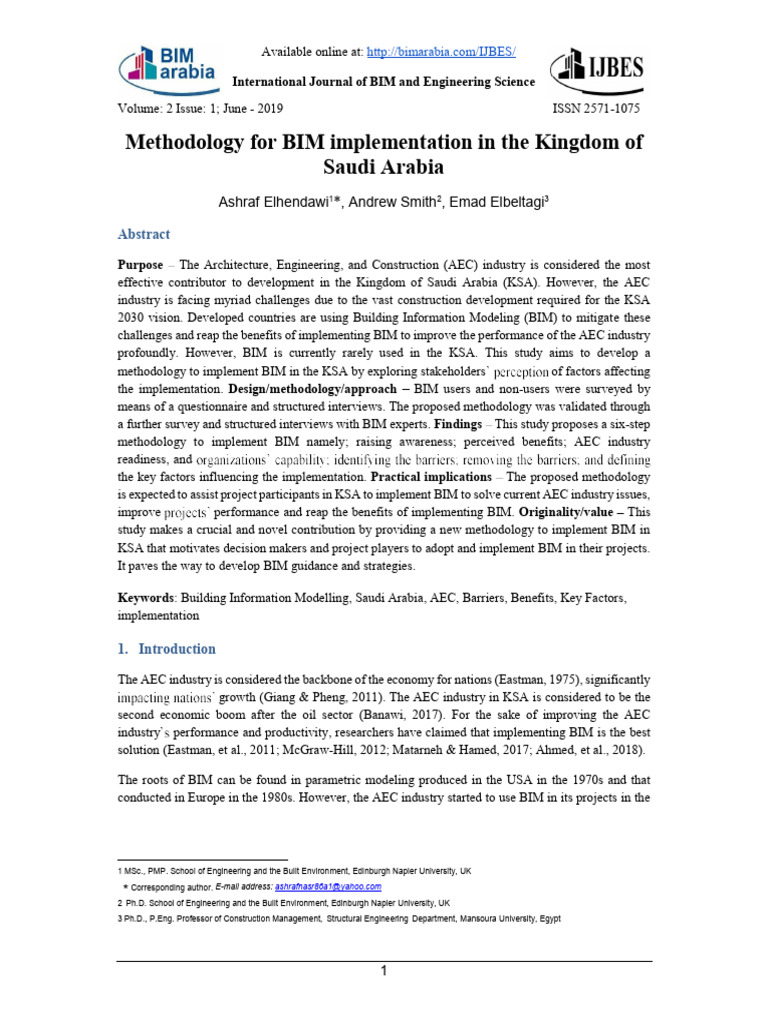 Methodology For BIM Implementation in KSA | PDF | Business | Art