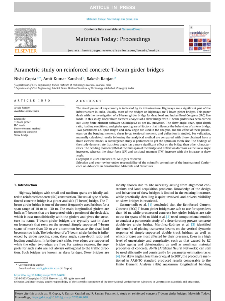 Materials Today: Proceedings: Nishi Gupta, Amit Kumar Kaushal, Rakesh ...