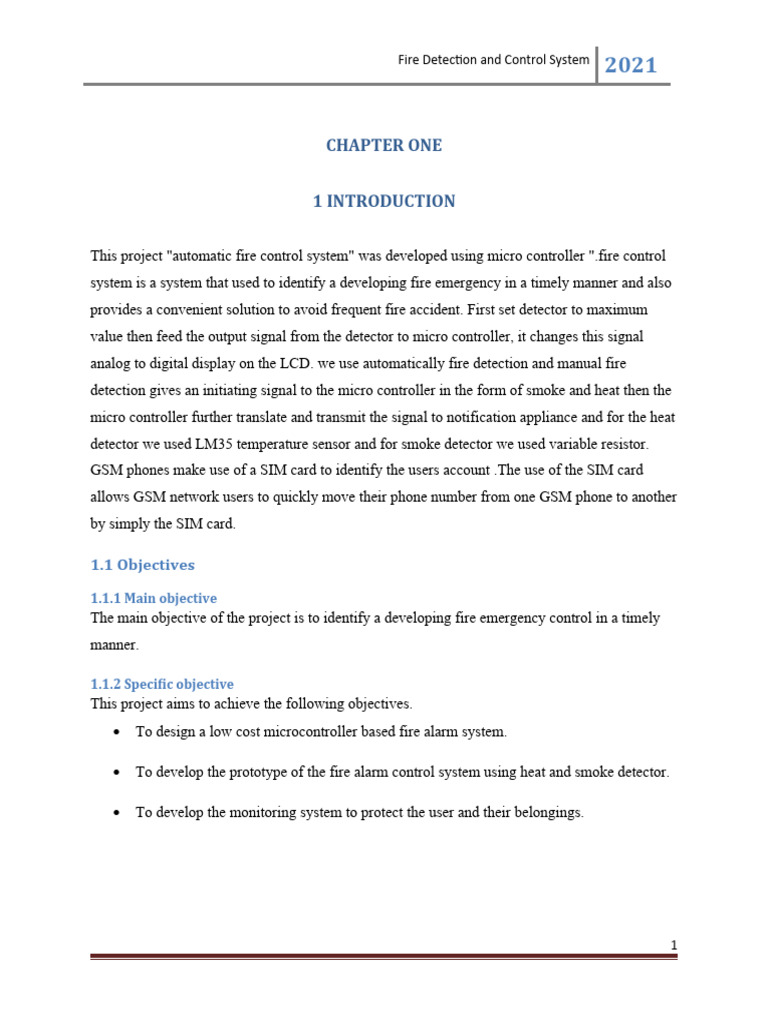 Research Proposal On Fire Detection and Control System | PDF ...