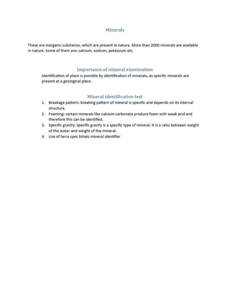 Minerals | PDF