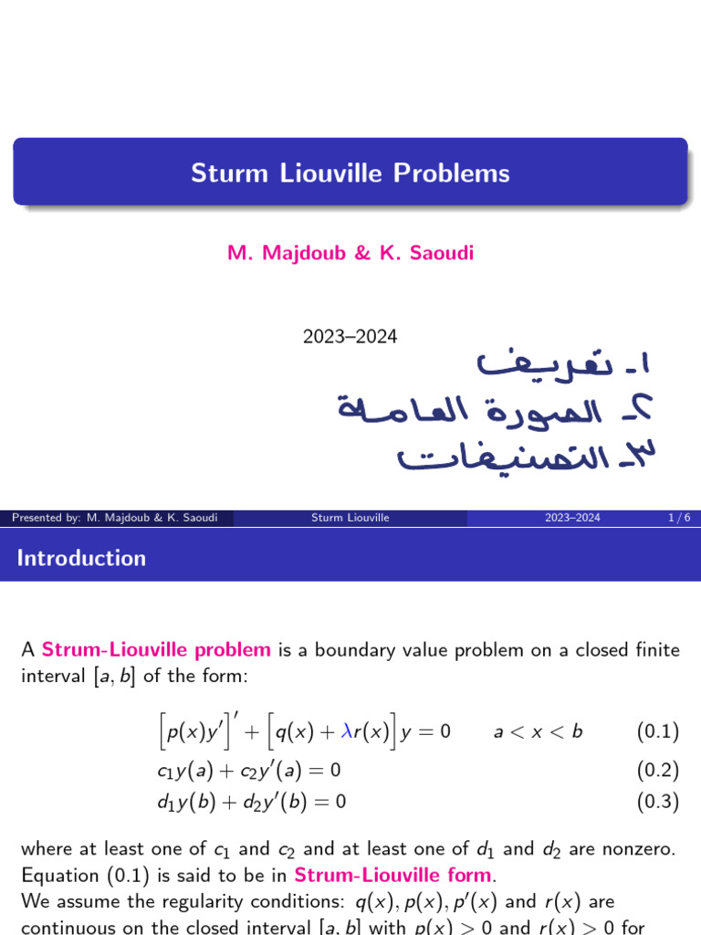 Understanding Sturm-Liouville Problems | PDF | Mathematical Physics ...