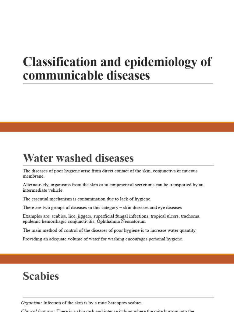 Classification and Epidemiology of Communicable Diseases | PDF ...