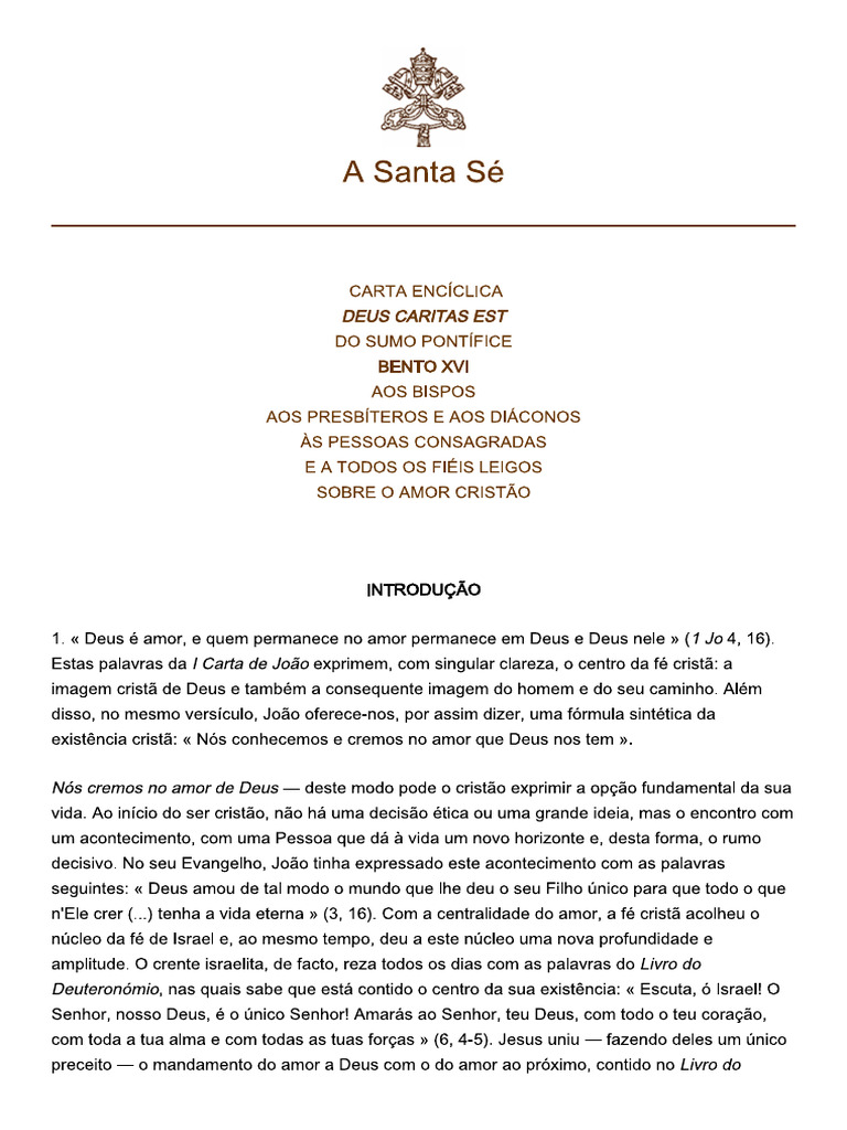 Bento Xvi Deus Caritas Est Pdf