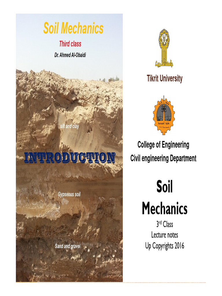 CH 1 Soil Mechanics Introduction | PDF