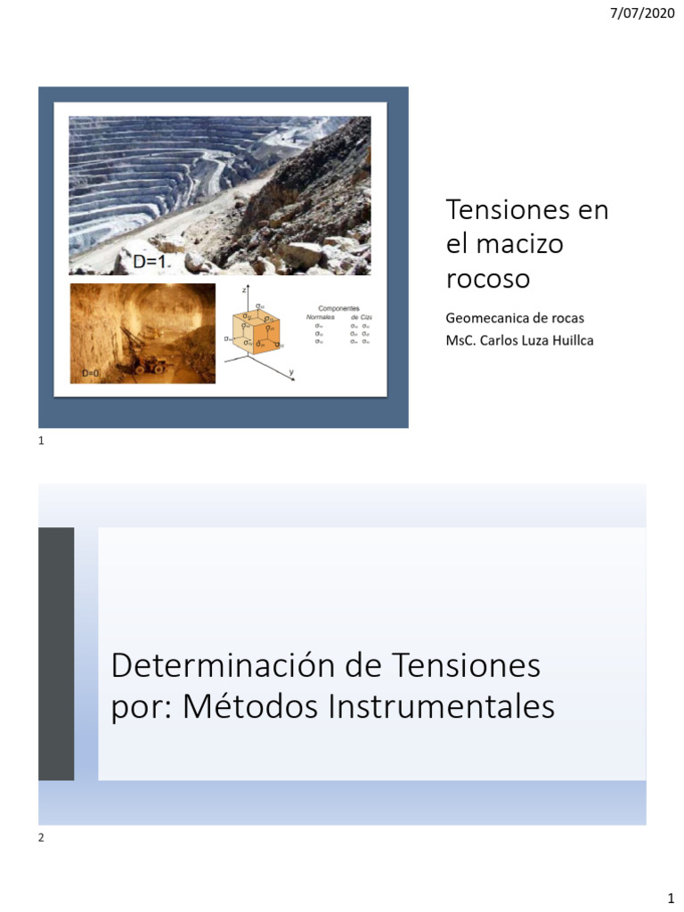 Tensiones en El Macizo Rocoso | PDF | Elasticidad (Física) | Fractura