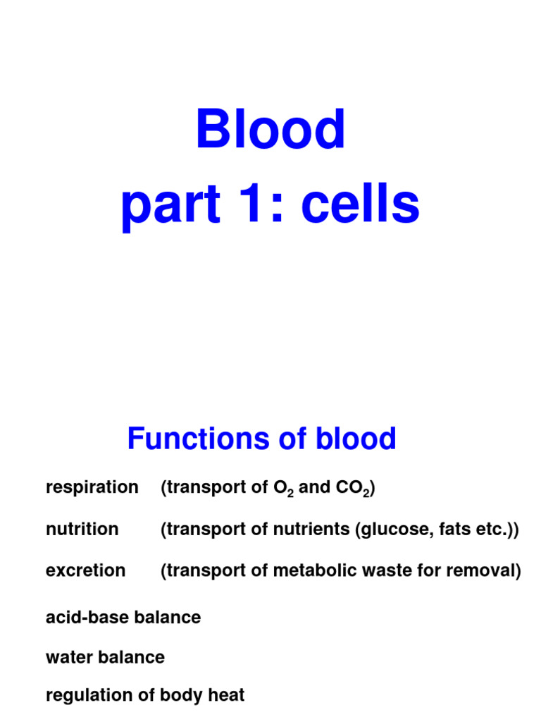 Functions and Composition of Blood Cells | PDF | Science & Mathematics