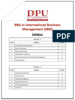 Dy Patil Online Bba in International Business Management Syllabus