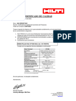 Certificado de Calidad - Cortafuego CP 606