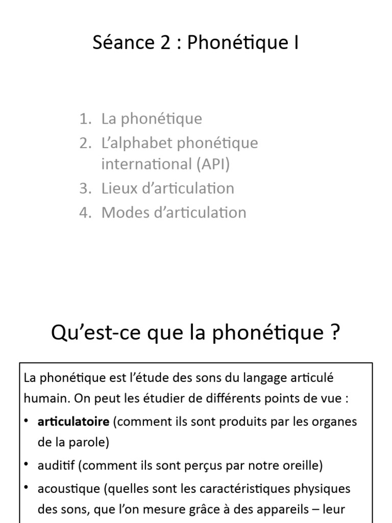 Le Cahier de Français: L'ALPHABET PHONÉTIQUE