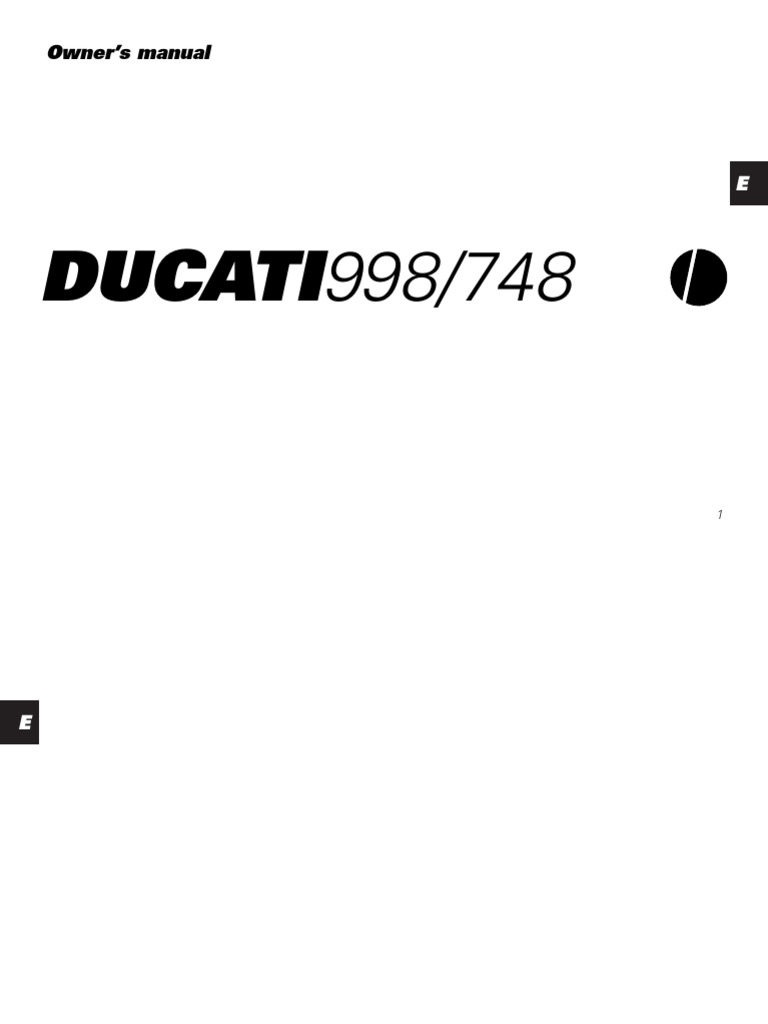 Ducati 998/748 Owner's Manual | PDF | Clutch | Throttle