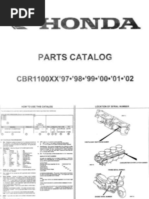 Honda CBR 1100 XX Blackbird 1997 2002 Part Cataloge English | PDF