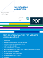 Lecture 7 Valuation for Mergers and Acquisitions