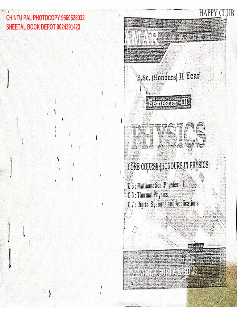 BSC Physics Hons SEM 3 | PDF