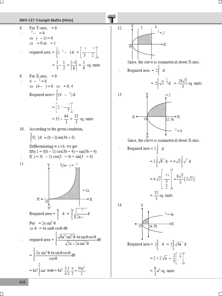MHT Cet Triumph Maths Mcqs Based On Xi Xii Syllabus MH Board Sol 2 PDF ...